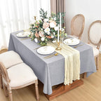 Fitable Faux Linen Tablecloths for Rectangle Tables: Water & Stain Resistant Farmhouse Table Cloth, Washable Burlap Textured Table Covers for Kitchen Dining Party(2 Pack, 60x84 Inch, Light Grey)