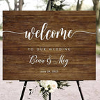 Generic Rustic Wedding Sign, 12x18 inches, Plastic, Weatherproof & Fade-Resistant, Customizable