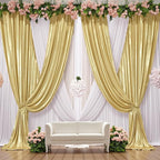 10x10 ft Wrinkle Free Gold Sequin Backdrop Curtain for Parties,Thick Not Fall-Off Glitter Wedding Backdrop Drapes,2 Panels 5x10ft Shimmer Photo Back Drop Cloth for Graduation Photography Background