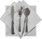 Cloth Napkins 20x20 inch Washable Polyester Dinner Napkins Soft Table Napkins for Wedding Party Dining Banquet(Silver,12PCS)