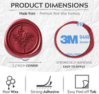 Wax Seal Stickers (60 Pcs, 3 Designs in 1 Pack) Premium Envelope Seal Stickers for Wedding Invitation Envelopes, Adhesive Wax Seals, Perfect for Seating Chart, Gift Wrapping
