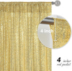 Gold Sequin Backdrop Curtain 2 Panels 2FTx8FT Glitter Photography Backdrop for Party Wedding Birthday Christmas Decorations