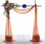 MDS Halloween Chiffon Draping Fabric - 2 Panel, 30" Wide x 20ft Long - Sheer Spooky Arbor & Canopy Drapery for Haunted House Backdrops, Party Ceilings, DIY Costumes & Themed Events - Terracotta