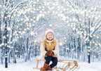 8x6FT Winter Snowy Scene Photography Backdrop Winter Wonderland Landscape Snowflake Tree Snowy Background Bokeh Glitter White Snow Forest Party Photo Booth Studio Props