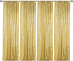 Sugargirl Gold Sequin Backdrop Curtain 4 Panels 2FTx8FT Glitter Gold Background Drapes Sparkle Photography Backdrop for Party Wedding Birthday Wall Decoration