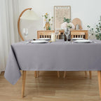 Biscaynebay Textured Fabric Tablecloths 60x108 Inches Rectangular, Silver Grey Water Resistant Spill Proof Tablecloths for Dining, Kitchen, Wedding and Parties, Machine Washable