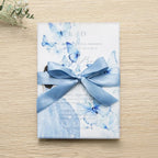 PONATIA 50 PCS Vellum Jackets for 5x7 Invitations - Vellum Paper 5x7 Jackets - 135GSM Blue Girl Butterfly Quinceanera Invitations Wraps - Transparent Cards