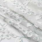VISIONTEX White Sheer Voile Curtains, Decorative White Embossed Leaves Rod Pocket Window Drapes for Home Kitchen, Living Room and Bedroom 54 x 95 Inch, Set of 2 Curtain Panels