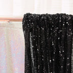 Poise3EHome Black Sequin Backdrop Curtains, 2 Panels 2FTx8FT Glitter Photo Booth Backdrop for Halloween Birthday Bachelorette Wednesday Twilight Party Decorations
