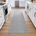 Ottomanson 2' x 11' Ultra-Thin Hallway Runner Rug - Durable Non-Slip Carpet for High-Traffic Areas - Fits Under Doors for Seamless Entry - Ideal for Kitchen, Entryway, Bedroom & Living Room, Gray