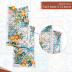 Maison d' Hermine Table Runner 100% Cotton Double Layer Table Runners 72 inches Long Decorative for Home Kitchen Dining Party Baby Shower Wedding Bridal Shower Spring Summer (Agrume, 14.50" x 72")