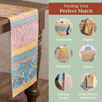 Maison d' Hermine Table runner 100% Cotton Double Layer Table Runners 108 inches long Decorative for Home Kitchen Dining Party Baby Shower Wedding Bridal Shower Spring Summer (Marquise, 14.50" x 108")