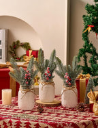 Christmas Centerpieces for Tables, Table Decor with Mason Jar, Flowers Picks, Farmhouse Wood Tray, Christmas Winter Table Decorations Centerpieces, Xmas Holiday, Kitchen, Room, Dining Decor