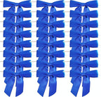 50pcs/Bag 3-1/2" Blue Satin Ribbon Bows with Twist Ties for 4th of July Independence Day Gift Wrapping Packing Holiday Decoration(Blue)