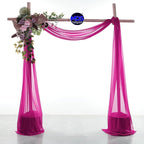 MDS Halloween Chiffon Draping Fabric - 1 Panel, 30" Wide x 20ft Long - Sheer Spooky Arbor & Canopy Drapery for Haunted House Backdrops, Party Ceilings, DIY Costumes & Themed Events - Magenta