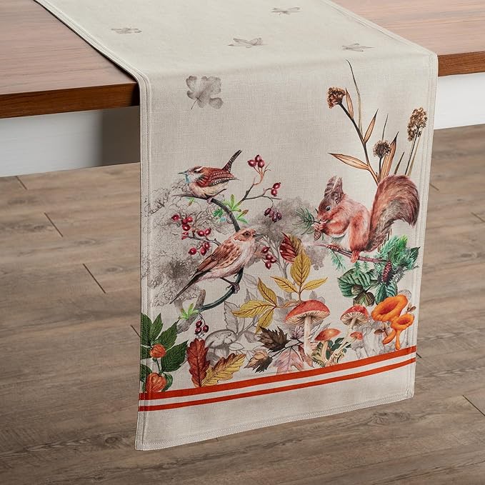 Maison d' Hermine Table Runner 100% Cotton Double Layer Table Runners 108 inches Long for Thanksgiving Christmas Decorations Home Kitchen Dining Party Wedding (Recolte, 14.5" x 108")