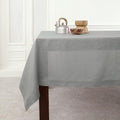 Solino Home Linen Tablecloth for Rectangle Tables 60 x 90 Inch - Classic Hemstitch 100% Pure Linen Soft Grey Table Cloth - Machine Washable Cloth Tablecloth for Fall, Autumn, Thanksgiving, Christmas
