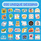 200 PCS Math Stickers for Kids Teens Students, Math Vinyl Stickers for Water Bottle Notebook Journal Laptop Classroom Decor Math Party Favors Teacher Must Haves