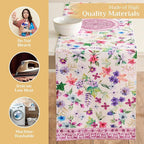 Maison d' Hermine Table Runner 100% Cotton Double Layer Table Runners 72 inches Long Decorative for Home Kitchen Dining Party Baby Shower Wedding Bridal Shower Spring Summer (Chardon, 14.50" x 72")