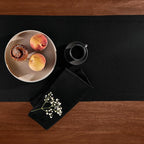 Cotton Linen Table Runner 48 Inches – Small Summer Black Table Runner 14 x 48 Inch – Washable Fabric Scarf Dresser Table Runner for Wedding Decoration, Gift – Eva