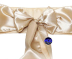 MDS Pack of 50 PCS Satin Chair Sashes Charmeuse Sateen Dining Chair Bows Ribbon Ties Back Sash for Wedding Party Birthday Home Hotel Restaurant Banquet Decoration (7 x 108 Inch, Champagne Gold)