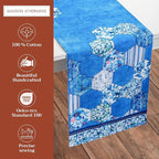 Maison d' Hermine Table Runner 100% Cotton Double Layer Table Runners 72 inches Long Decorative for Home Kitchen Dining Party Wedding Bridal Shower Spring Summer (Summer Blues, 14.50" x 72")