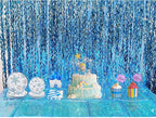 Wavy Blue Streamers Party Backdrop - GREATRIL Fringe Curtain for Pool Party/Birthdays/VBS/Beach/Under Sea - 3.2ft X 6.5ft - 2 Packs