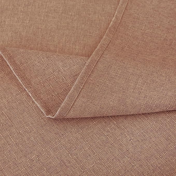 NLMUVW Rectangle Linen Tablecloth 6ft, Mocha Table Cloth Farmhouse Rustic Water Resistant Textured Table Cover for Kitchen Dining Coffee, 54 X 78 Inch