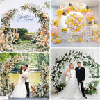 Wokceer Wedding Arch 7.2FT Round Backdrop Stand Metal Circle Backdrop Stand Circle Balloon Arch Stand Frame for Birthday Party Bridal Shower Anniversary Ceremony Candy Tables Celebration