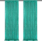 Mermaid Sequin Photo Backdrop Decor: Lake Green Glitter Background 2 Panels 2FT x 8FT for Ocean Party Baby Shower