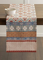 Maison d' Hermine Table Runner 100% Cotton Single Layer Table Runners 108 inches Long for Thanksgiving Christmas Decorations Home Kitchen Dining Party Wedding (Romane, 14.5" x 108")