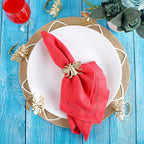 Gold Napkin Rings Set of 12 - Elegant Bee Napkin Rings with Sturdy Lightweight Metal Design - Durable & Versatile for Table Settings, Special Occasions, Decor & Gift Giving Ideas - CLEENTABLE