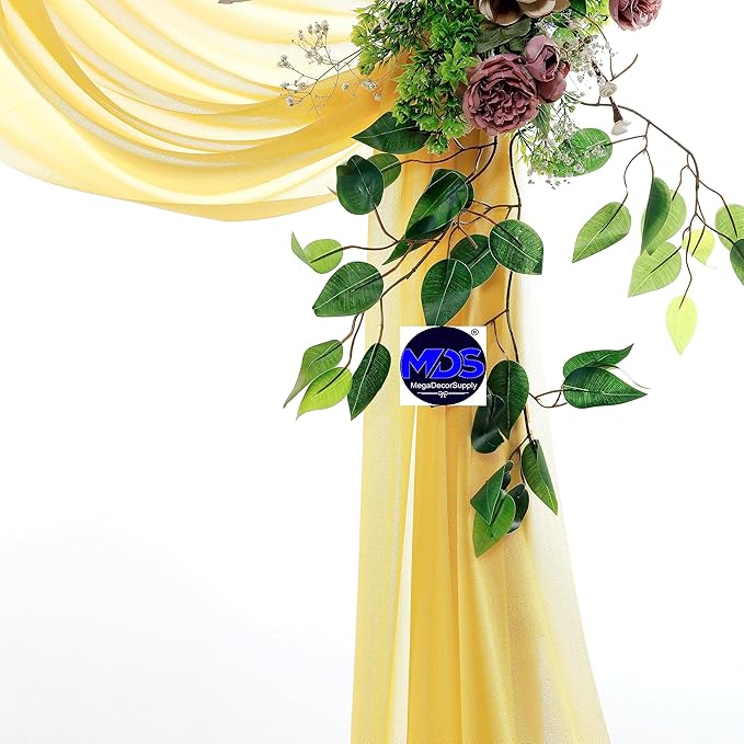 MDS Halloween Chiffon Draping Fabric - 1 Panel, 30" Wide x 75ft Long - Sheer Spooky Arbor & Canopy Drapery for Haunted House Backdrops, Party Ceilings, DIY Costumes & Themed Events - Gold