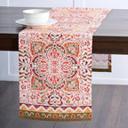 Maison d' Hermine Table Runner 100% Cotton Single Layer Table Runners 72 inches Long for Thanksgiving Christmas Decorations Home Kitchen Dining Party Wedding (Damask, 14.5" x 72")