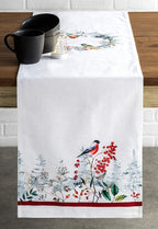 Maison d' Hermine Table Runner 100% Cotton Double Layer Table Runners 108 inches Long Decorative for Home Kitchen Dining Party Baby Shower Wedding Bridal Shower (Morzine, 14.50" x 108")