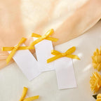 60pcs Wedding Banquet Place Cards for Table Setting.Name Table Cards .Name Cards with Ribbons. Can be Used for Wedding Banquet Table Decoration and Present Tags for Parties (Golden Yellow)