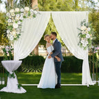 Walensee 7.9FTx6.6FT White Wedding Arch Backdrop Stand, Adjustable Square Metal Arch Frame for Ceremony Party Birthday Baby Shower Bridal AnniversaryGarden Balloon Photo Decoration