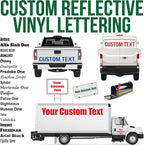 Custom Reflective Vinyl Lettering Decal Sticker Design, Personalize for Car Van Truck Trailer Window Glass & More | Engineering Grade, Meets or exceeds Federal Specifications