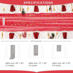Snowkingdom 10FT Red Gold Table Runner, Sequin Glitter Sheer Chiffon Gauze Cheesecloth Runner 120 Inch, Red and Gold Party Decorations for Wedding Anniversary Birthday Graduation Christmas Holiday