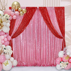 Blush Pink Sequin Backdrop Glitter Backdrop Curtains 7ft x 7ft Glitter Background for Party Baby Shower Wedding Decorations