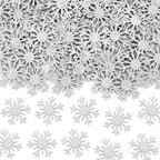 MARFOREVER Christmas Snowflake Glitter Confetti, Silver Snowflake Paper Confetti Snow Sprinkles Winter Wonderland Party Table Centerpiece for Wedding Supplies Christmas Party Decorations