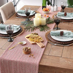 DII Woven Basic Tabletop Collection Chevron Table Runner, 15x108, Tango Red