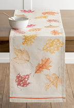 Maison d' Hermine Table Runner 100% Cotton Single Layer Table Runners 72 inches Long for Thanksgiving Christmas Decorations Home Kitchen Dining Party Wedding (Colours of Autumn, 14.5" x 72")