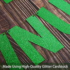 TaoBary 112 Pcs DIY Letter Kit Glitter Customizable Banner Letters Include 107 Letters and Numbers 3 Rope and 2 Needles for Birthday Halloween Christmas Wedding Valentine Party Decor(Green)