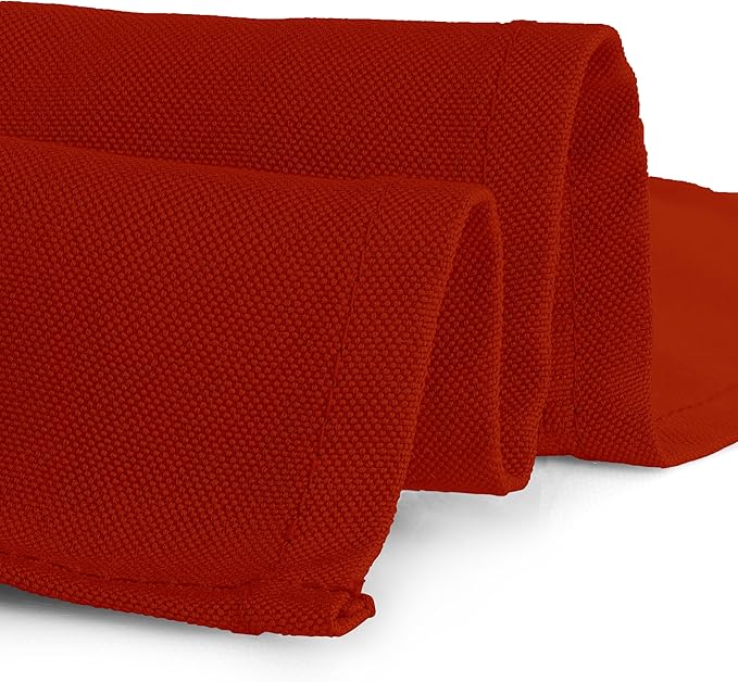 Gee Di Moda Square Tablecloth - 52 x 52 Inch Burnt Orange Table Cloth for Small Square or Round Tables - Heavy Duty Washable Fabric - for Buffet Table, Holiday Party, Dinner, Wedding & Baby Shower