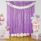 Sugargirl Lavender Purple Sequin Backdrop Curtain 4 Panels 2FTx8FT Glitter Lavender Background Drapes Sparkle Photography Backdrop for Party Wedding Birthday Wall Decoration