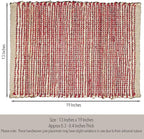 Chardin Home Natural Jute & Red Placemats, Set of 4 – Rustic Handmade Boho Table Mats, 13x19 Inch Dining Table Placemats for Kitchen, Everyday Meals, Holidays, Farmhouse or Modern Table Décor