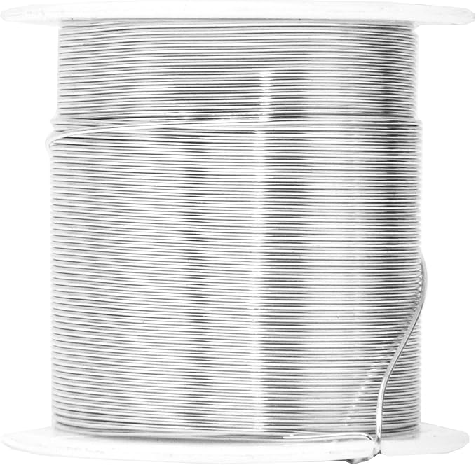 Mandala Crafts 22 Gauge Anodized Aluminum Craft Wire for Jewelry Making - 450 FT Colored Flexible Silver Copper Tone Wire - Bendable for Bonsai Armature Crafting Sculpting