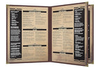 Goodsmart Pajco Style Restaurant Menu Covers – Pack of 10, Side-Loading Menu Holders, Single Stitched Edge, Clear Vinyl Menu Sleeves, Leatherette Trim, Gold Corners, Burgundy, 4 View (8.5" x 11")