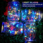 SunKite Solar Mason Jar Lights, 12 Pack 30 LED Waterproof Fairy Firefly Jar Lids String Lights with Hangers(NO Jars), Patio Yard Garden Wedding Decoration - Multicolored2